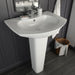 Freestanding Basin with Pedestal Ceramic White 650x520x200