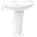 Freestanding Basin with Pedestal Ceramic White 650x520x200