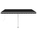 Freestanding Manual Retractable Awning 400x300 Cm Anthracite