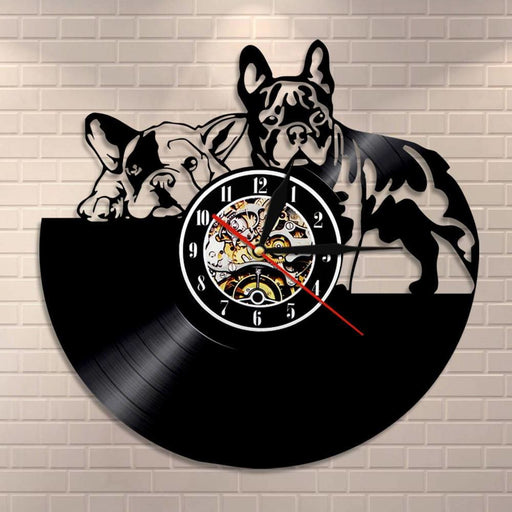 French Bulldog Couple Wall Art Home Decor Clock Made