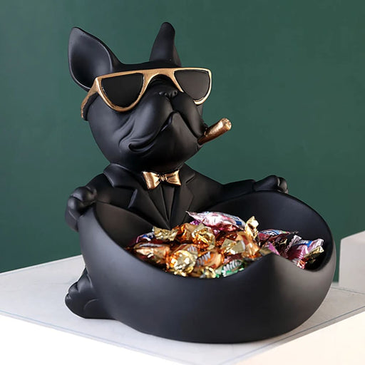French Bulldog Sculpture with Tray and Key Holder