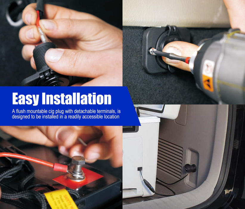 12V Fridge Wiring Kit 6M Cable Dc Cig Socket Plug In-Line Fuse 4Wd