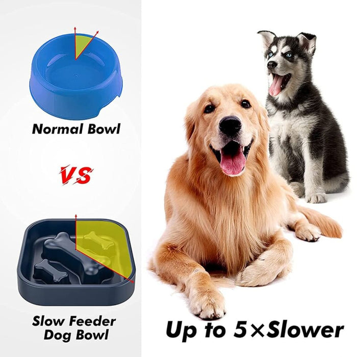 Eco - friendly Durable Slow Feeder Dog Bowl Preventing