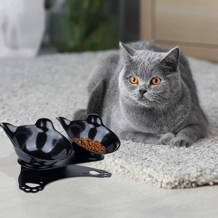 Eco - friendly Tilted Removable Food Water Pet Feeder Bowls