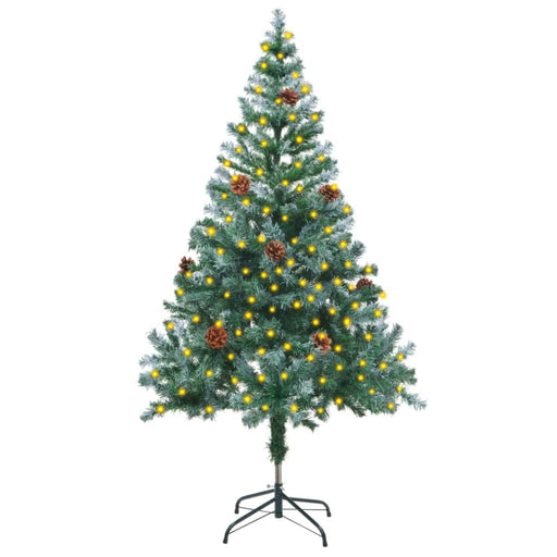 Frosted Christmas Tree With Leds&pinecones 150 Cm Tbiiaao