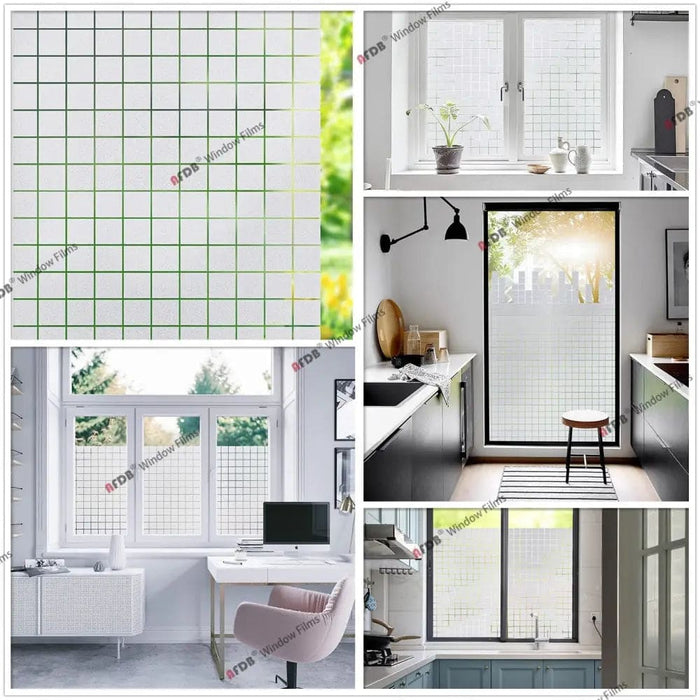 Frosted Privacy Striped Window Film Office Decorative Self