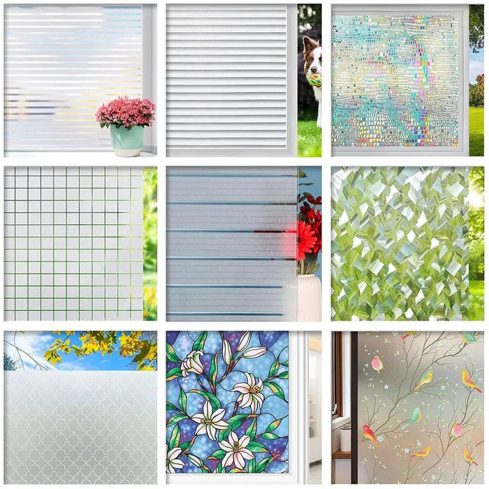 Frosted Privacy Striped Window Film Office Decorative Self