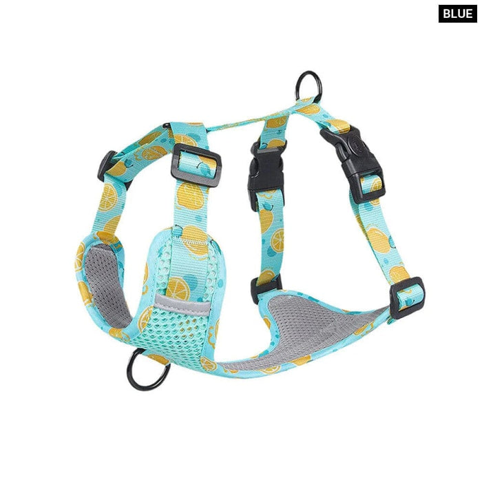 Fruit Print Dog Harness Soft Breathable No Pull Reflective