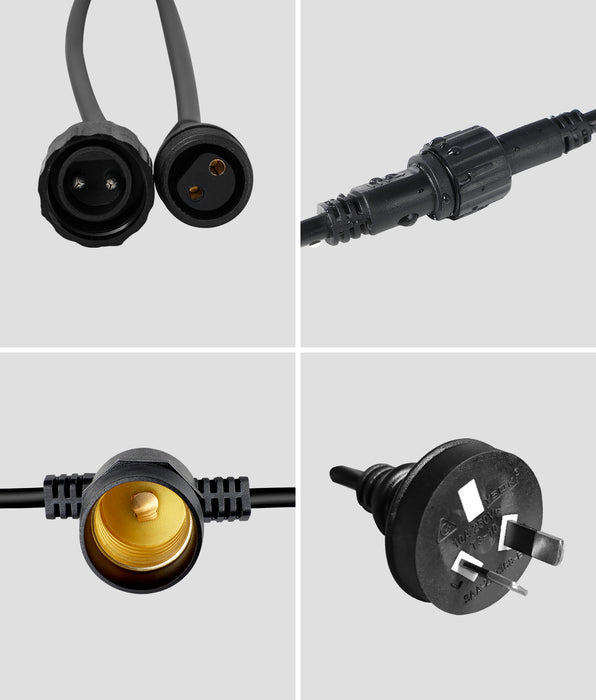 20M Led Festoon String Lights Christmas Wedding Party Outdoor Waterproof