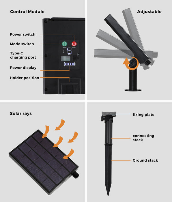 20M Solar Festoon String Lights Led Christmas Waterproof Outdoor Party