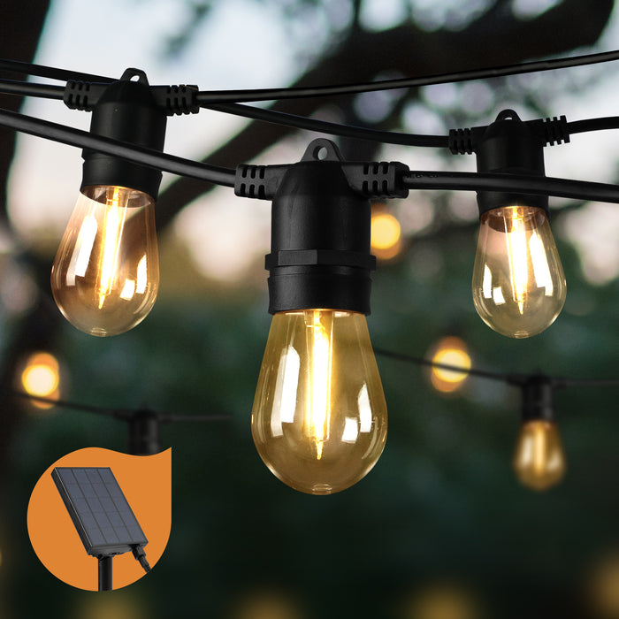 20M Solar Led Festoon String Lights Christmas Waterproof Outdoor Garden