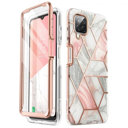 Full-body Marble Rugged Cover with Built-in Screen