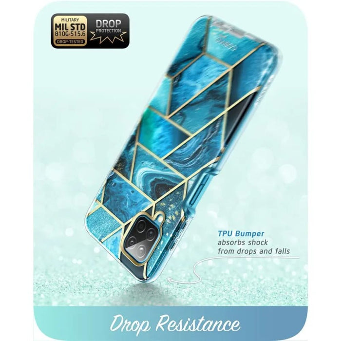 Full-body Marble Rugged Cover with Built-in Screen