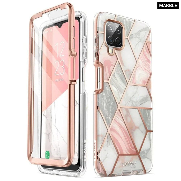 Full - body Marble Rugged Cover With Built - in Screen