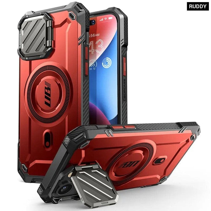 Full Body Rugged Case with Camera Cover Compatible Magsafe