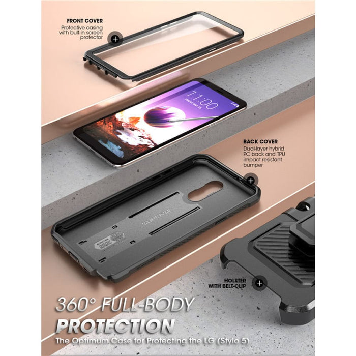 Full-body Rugged Holster Case for Lg Stylo 5 2019