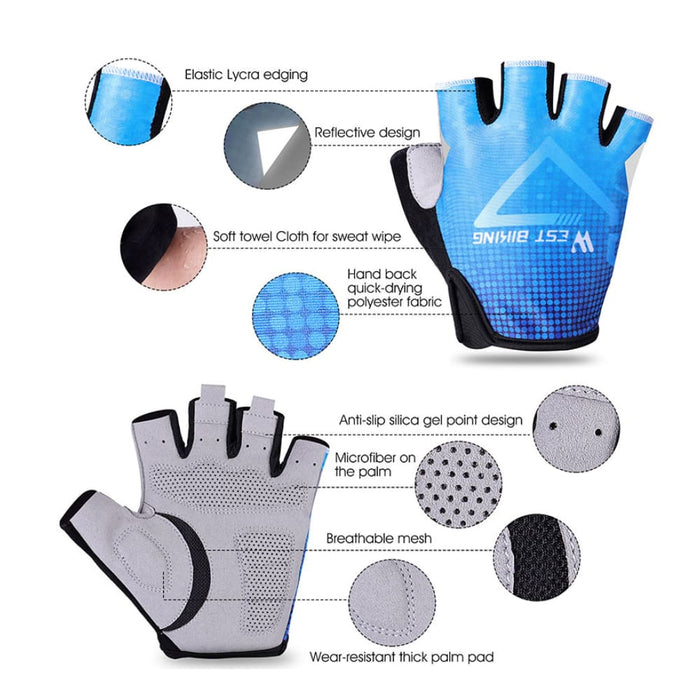 Full Half Reflective Design Cycling Gloves with Breathable
