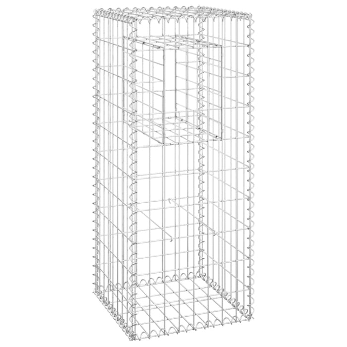 Gabion Basket Posts 2 Pcs 40x40x100 Cm Iron Opoxlo