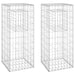 Gabion Basket Posts 2 Pcs 40x40x100 Cm Iron Opoxlo