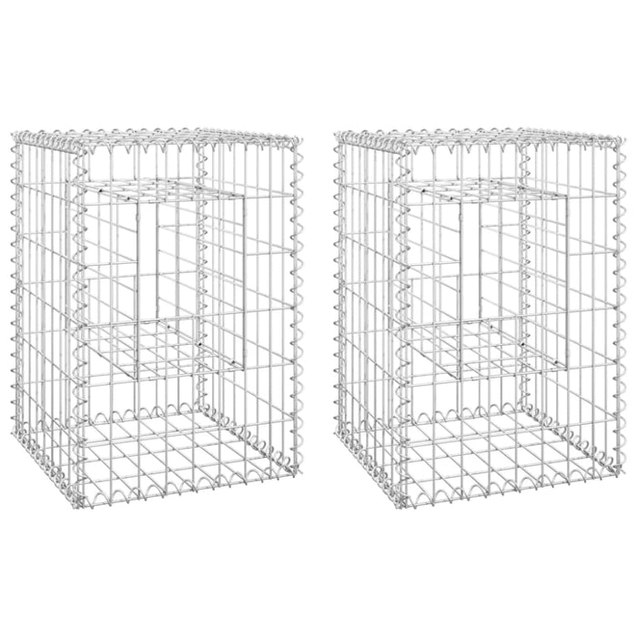 Gabion Basket Posts 2 Pcs 40x40x60 Cm Iron Opoxpk