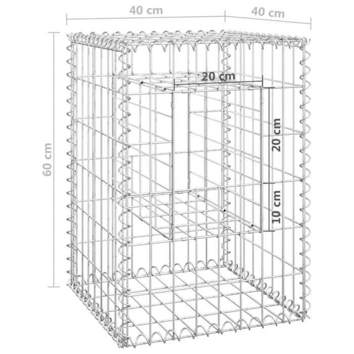 Gabion Basket Posts 2 Pcs 40x40x60 Cm Iron Opoxpk