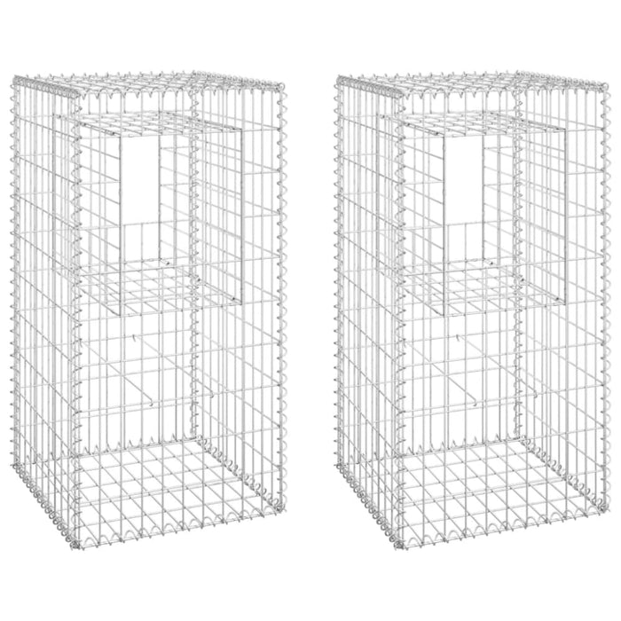 Gabion Basket Posts 2 Pcs 50x50x100 Cm Iron Opoxlk