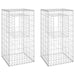 Gabion Basket Posts 2 Pcs 50x50x100 Cm Iron Opoxlk