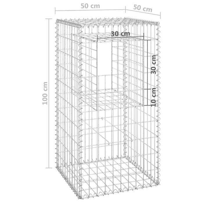 Gabion Basket Posts 2 Pcs 50x50x100 Cm Iron Opoxlk