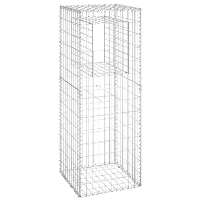 Gabion Basket Posts 2 Pcs 50x50x140 Cm Iron Opoxio