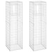 Gabion Basket Posts 2 Pcs 50x50x180 Cm Iron Opoxit