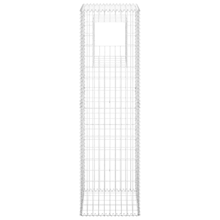 Gabion Basket Posts 2 Pcs 50x50x180 Cm Iron Opoxit