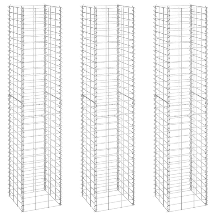 Gabion Raised Beds 3 Pcs 30x30x150 Cm Iron Opoxpb
