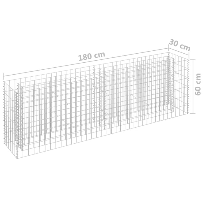 Gabion Raised Bed Galvanised Steel 180x30x60 Cm Oaplta