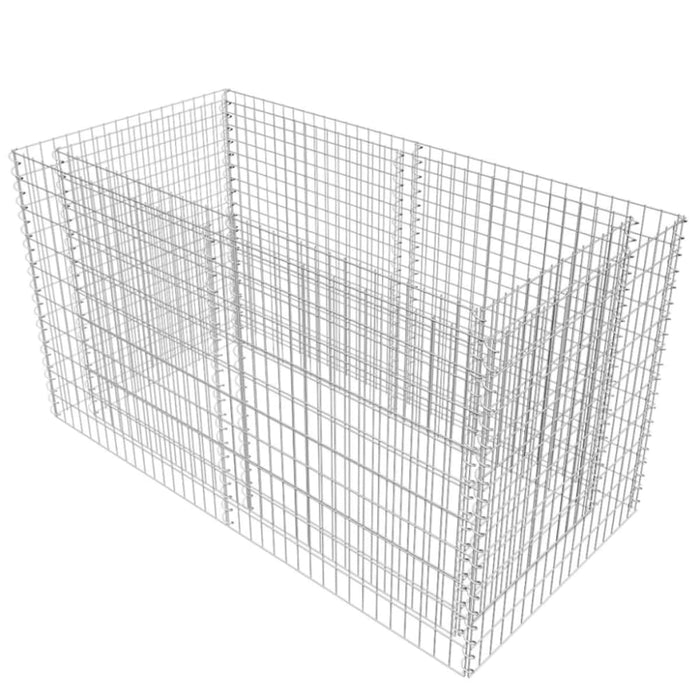 Gabion Raised Bed Steel 180x90x100 Cm Silver Oaxtll