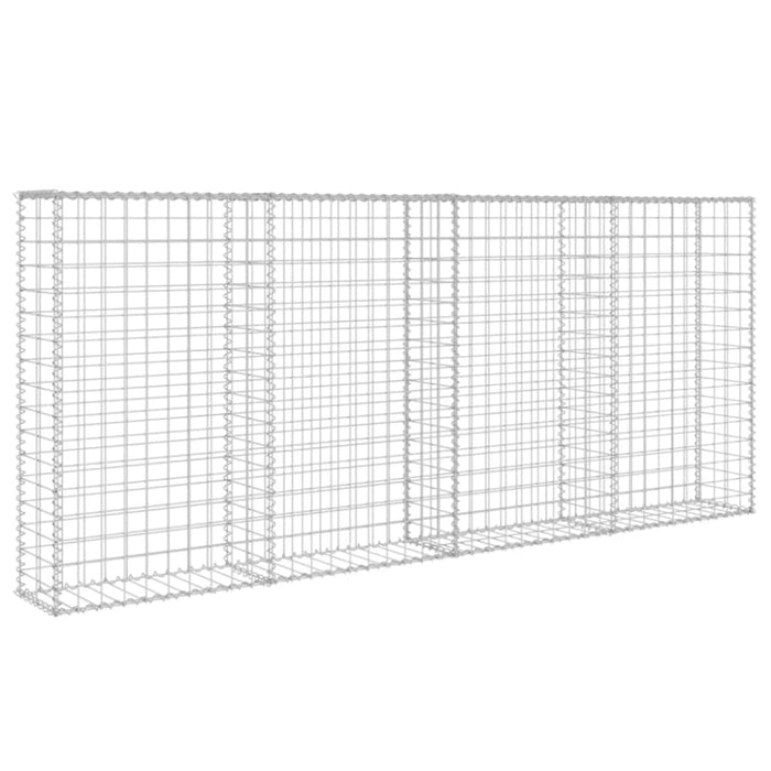 Gabion Wall With Covers Galvanised Steel 200x20x85 Cm Oatpnb