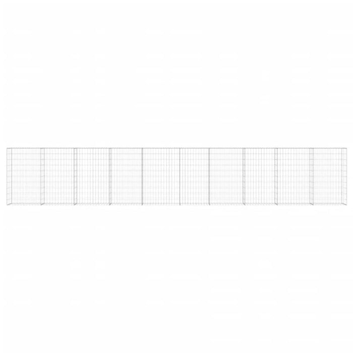 Gabion Wall with Covers Galvanised Steel 600x30x100 Cm