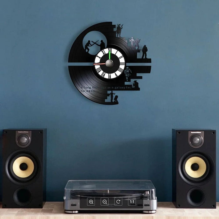 Galaxy Far Away Vinyl Record Wall Clock