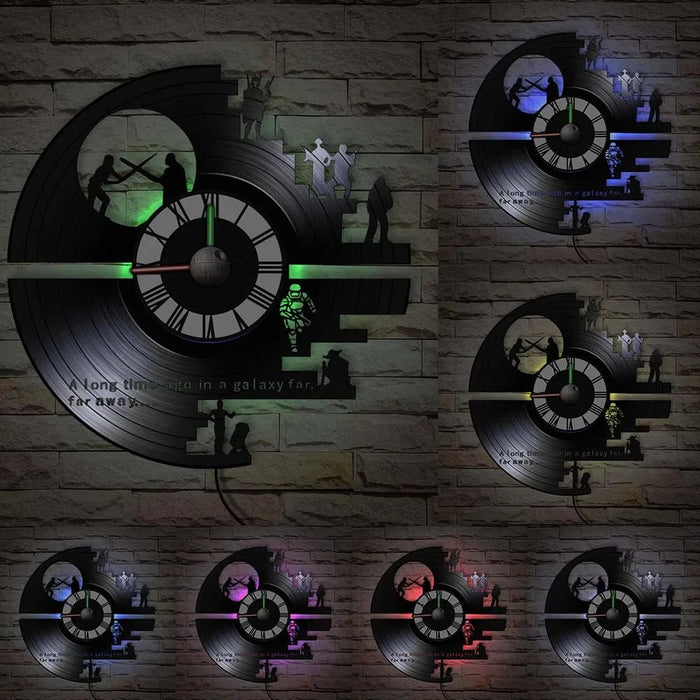 Galaxy Far Away Vinyl Record Wall Clock