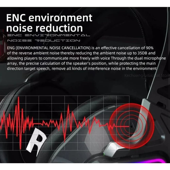 N3s Enc Gamers Rgb Led Light Noise Cancelling Stereo Gaming