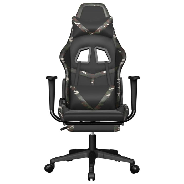 Gaming Chair With Footrest Black And Camouflage Faux