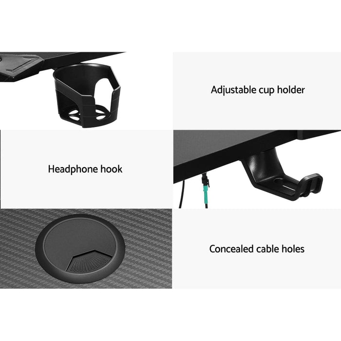 Gaming Desk Computer Desks Table Study Home Ofiice Rgb Led