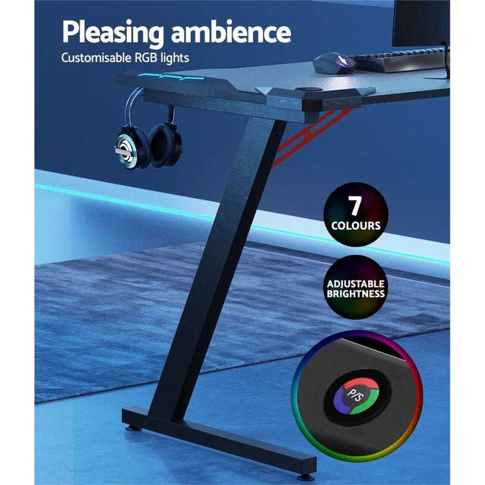 Gaming Desk Computer Desks Table Study Home Ofiice Rgb Led