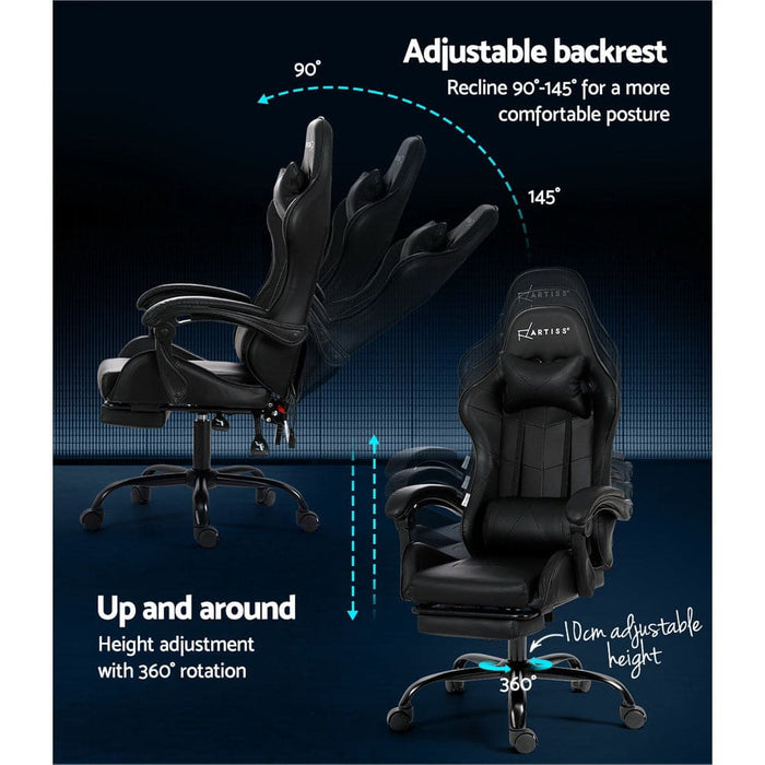 Gaming Office Chair Racing Massage Computer Seat Footrest