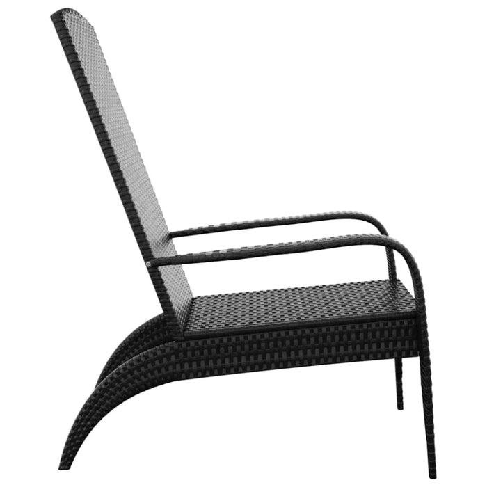 Garden Adirondack Chair Black Poly Rattan Toklka