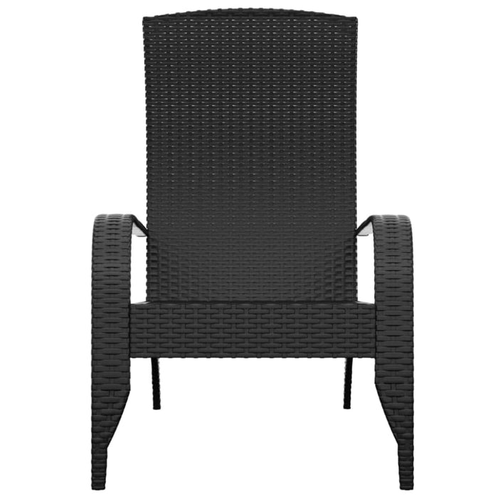 Garden Adirondack Chair Black Poly Rattan Toklka