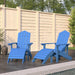 Garden Adirondack Chairs 2 Pcs with Footstools Hdpe Aqua
