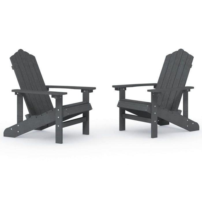 Garden Adirondack Chairs 2 Pcs Hdpe Anthracite Tbkplkt