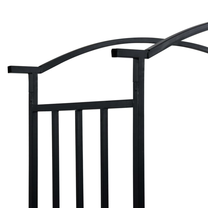 Garden Arch with Bench Black 128x50x207 Cm Iron Aibkt