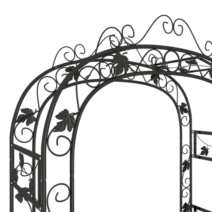 Garden Arch Black 116x45x240 Cm Steel Toktpb
