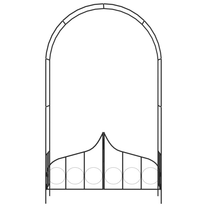 Garden Arch with Gate Black 138x40x238 Cm Iron Aibkx